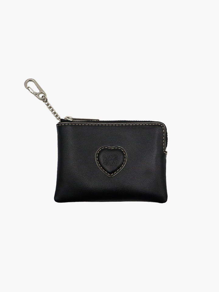 Margesherwood Heart Zipper Wallet black plain