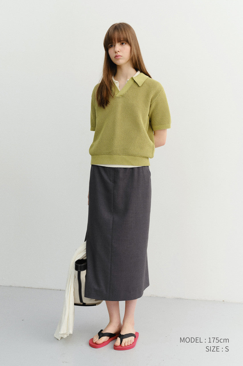 Dunst Unisex Chunky Polo Knit Olive