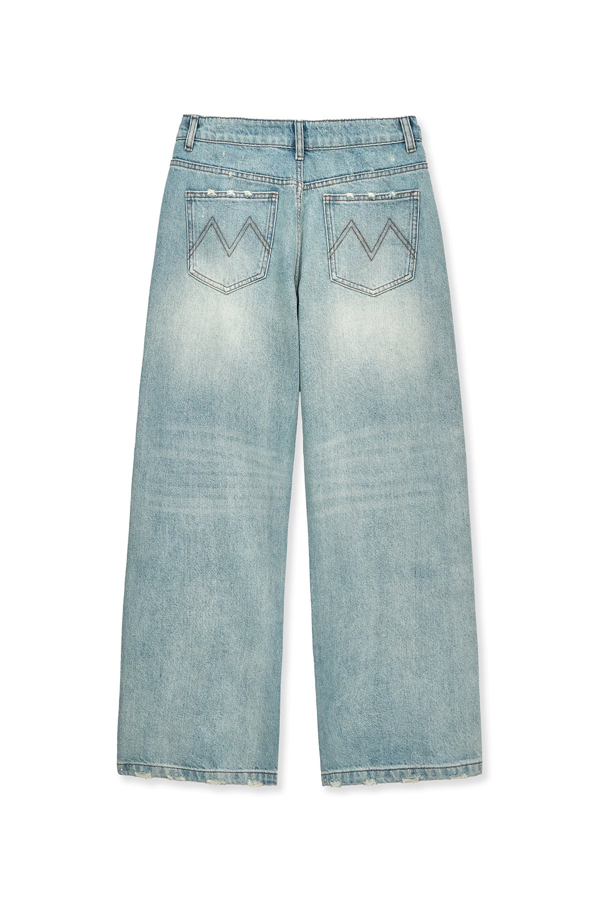 [matinkim] Heavy Destroyed Denim Pants IN Light Blue