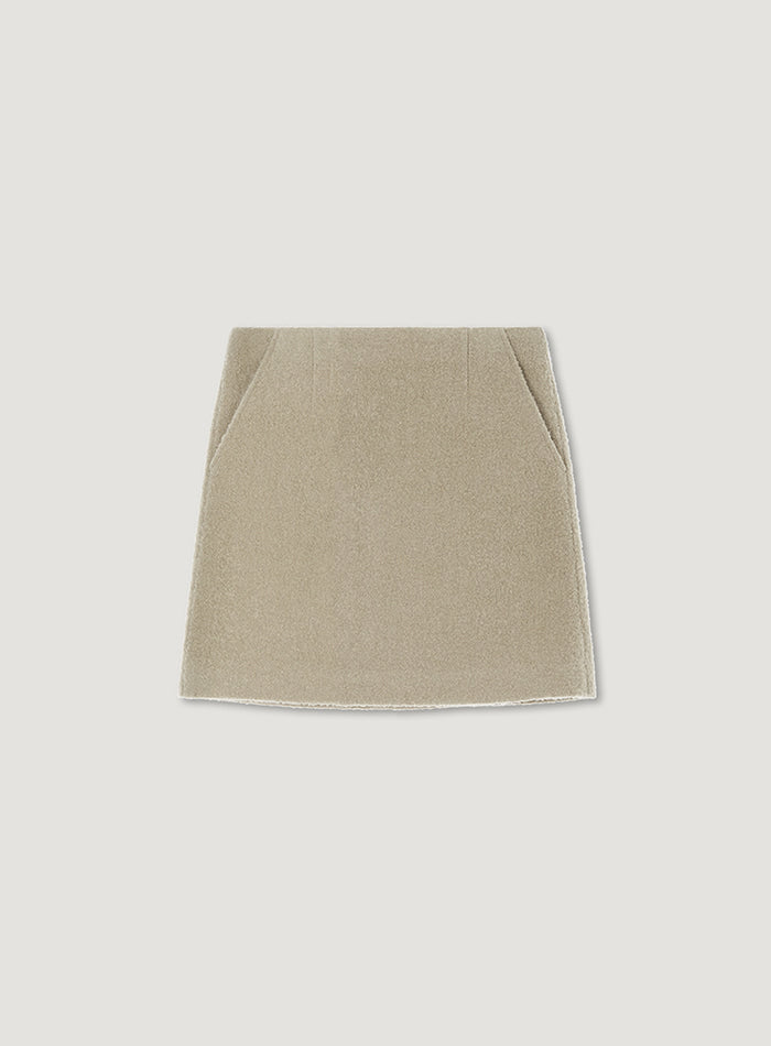 Mango Maniplease Poy Boucle Mini Skirt