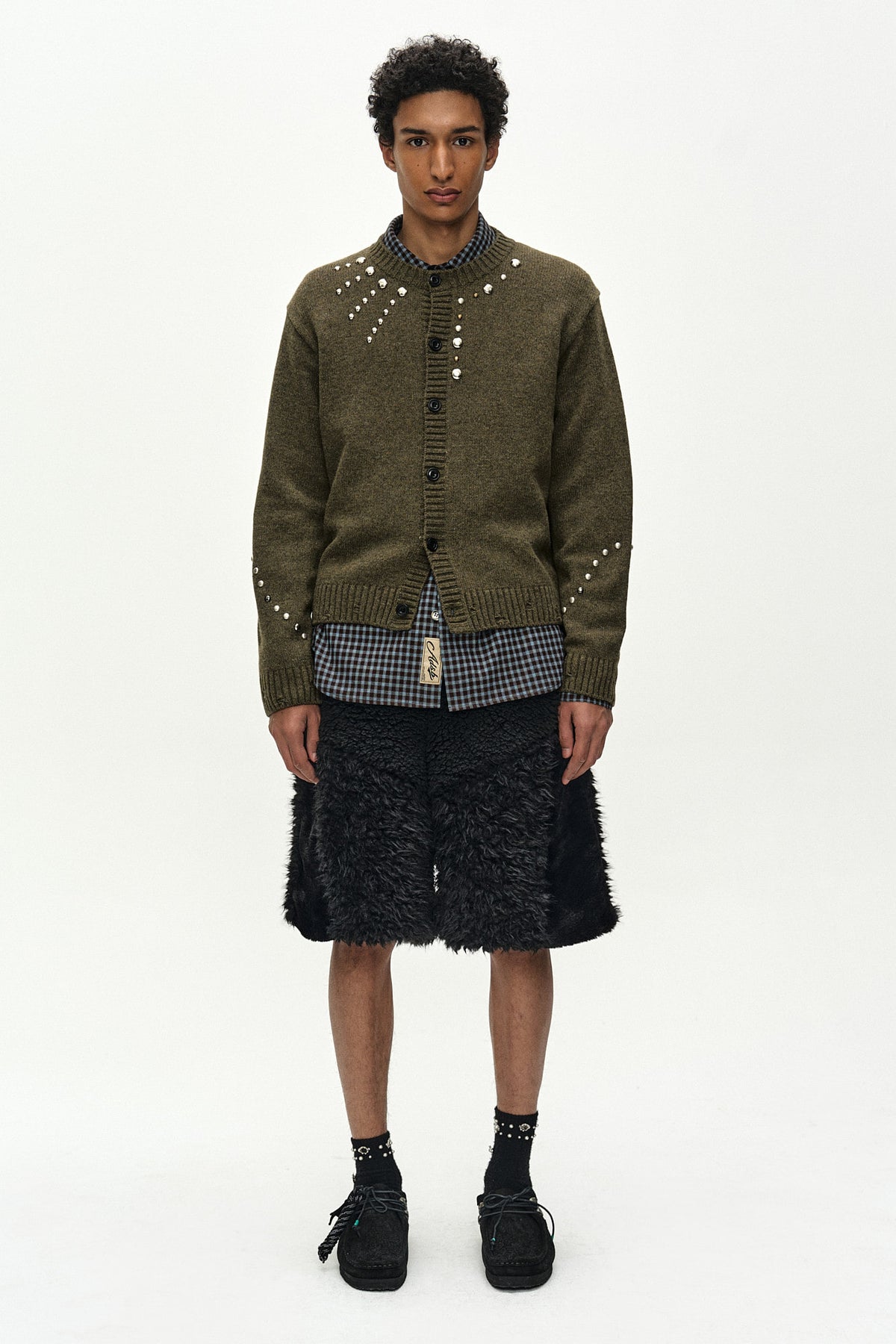 Andersson Bell Kenley Faux Fur Patchwork Shorts