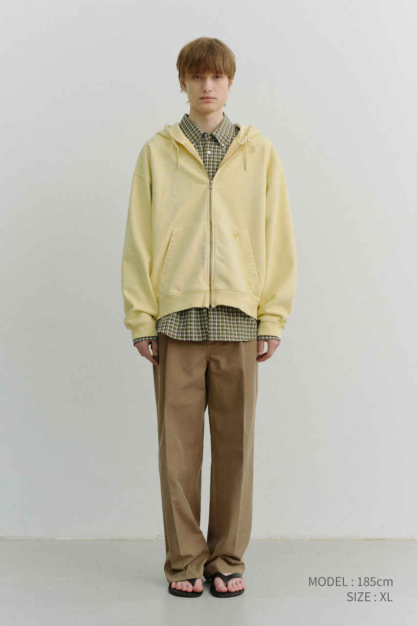 Dunst Unisex Garment Dyed Zip-Up Hoodie Vanilla Yellow