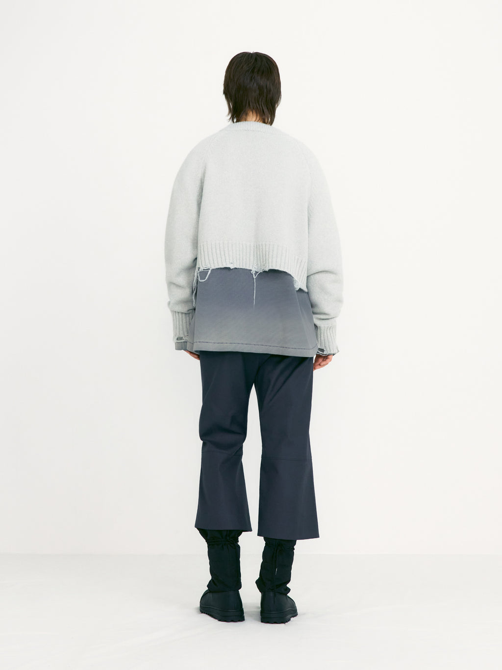 [low_classic] Damaged Cropped Pullover
Light Grey