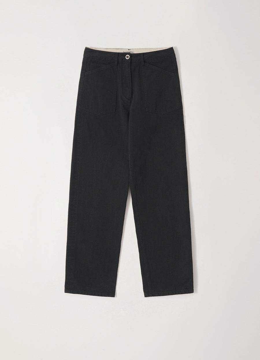 Nothing Written Pet selvage straight pants (Charcoal)