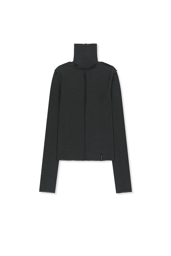 Matinkim Raw Cut High Neck Top IN Charcoal