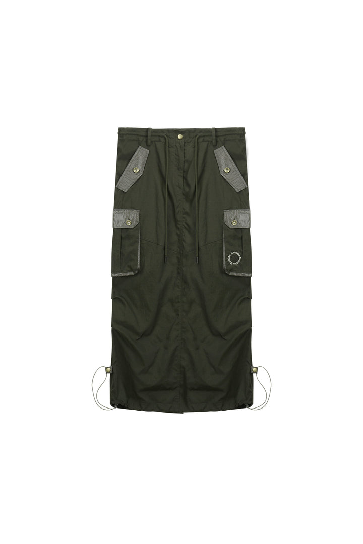 Matinkim Cargo Maxi Skirt IN Khaki