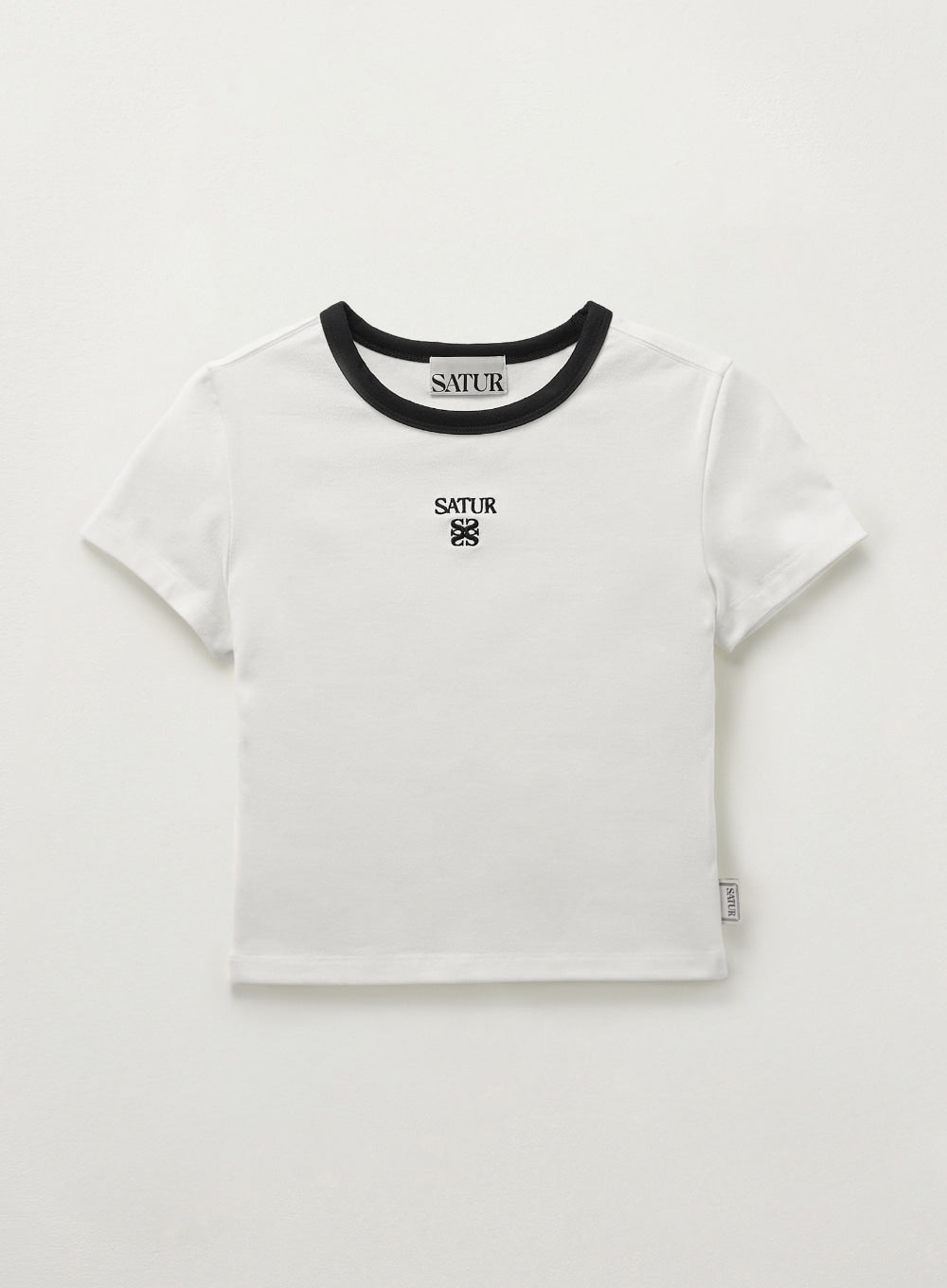 [satur] (W) Apero Crop Ringer T-Shirt - White