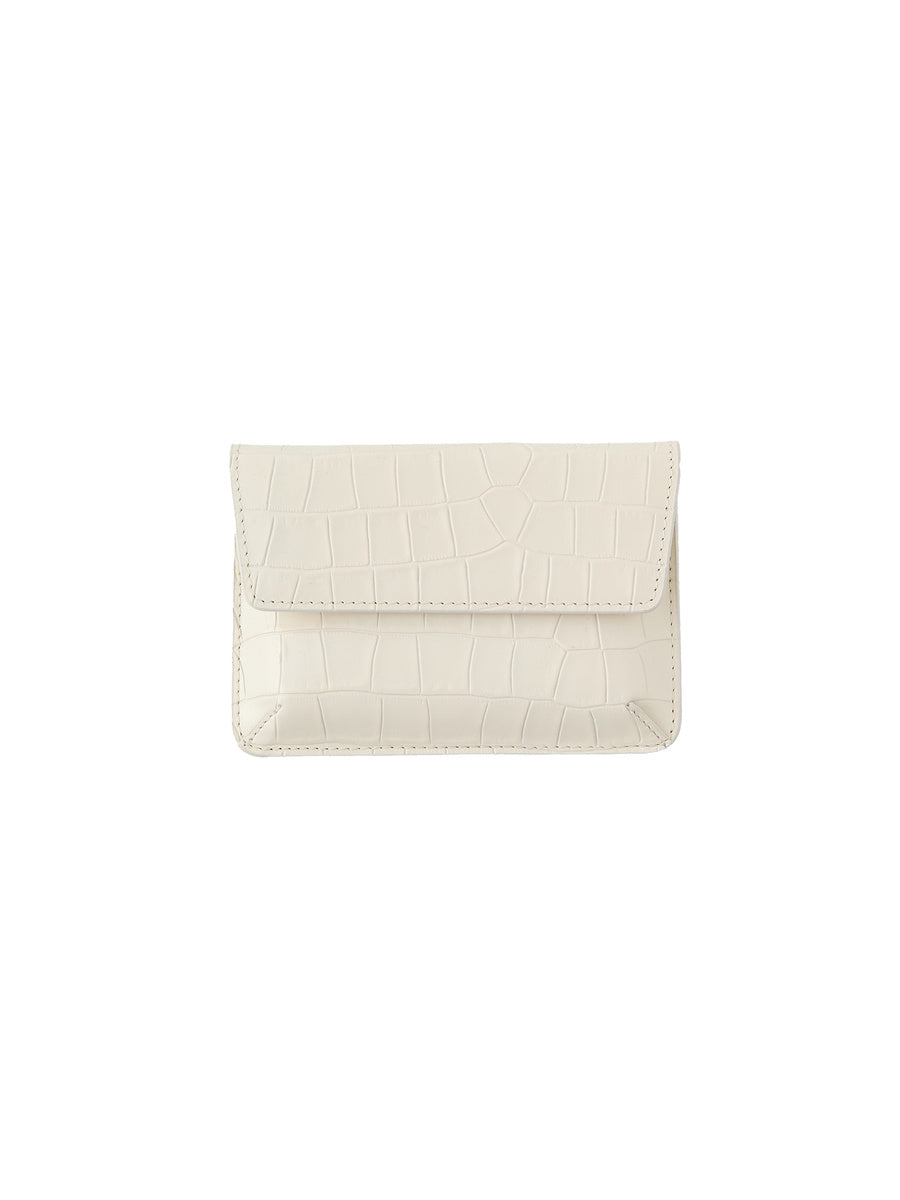 GLOWNY G Crack Leather Card Wallet (Ivory)