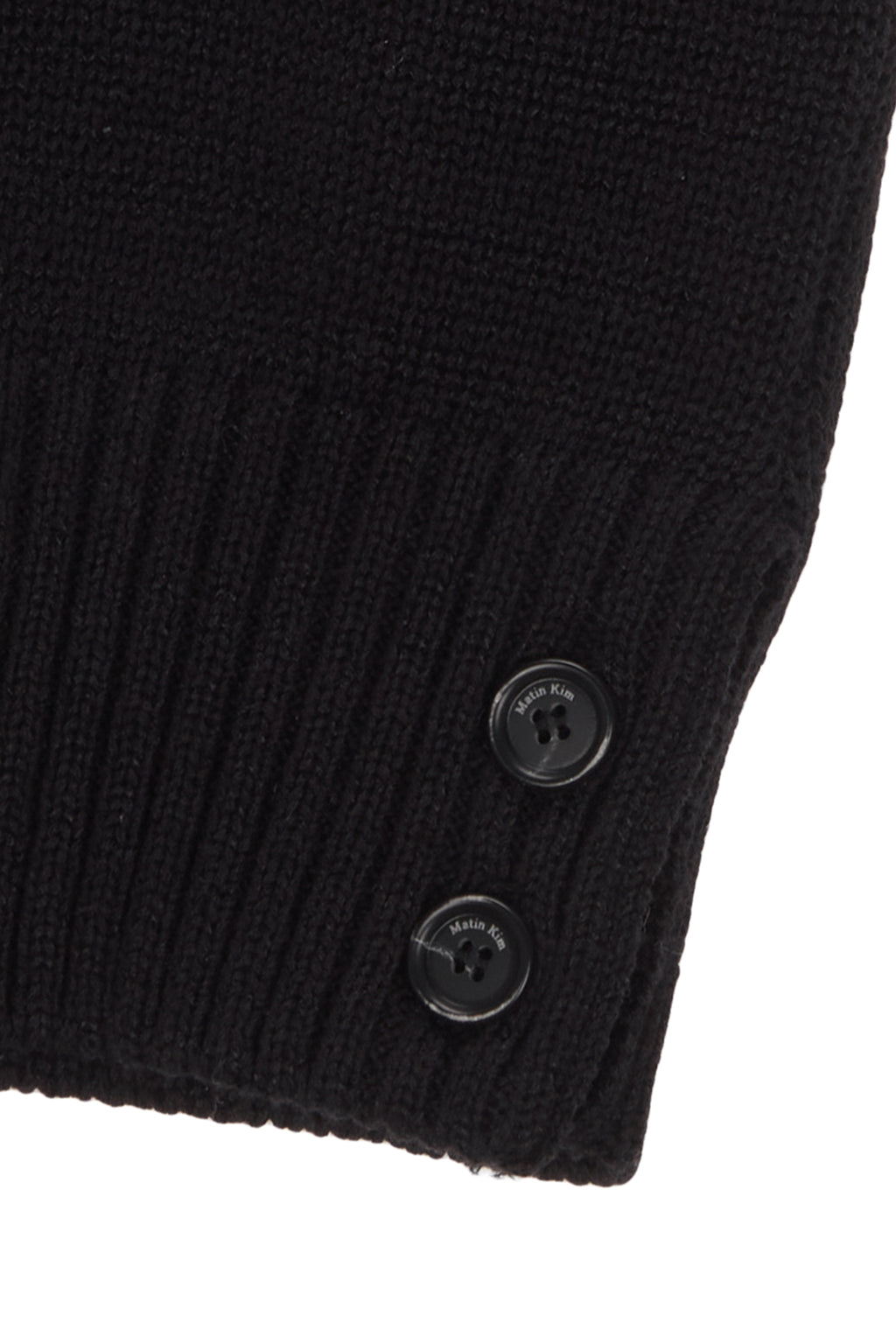 [matinkim] DAMAGE ROUND HALF CARDIGAN IN BLACK