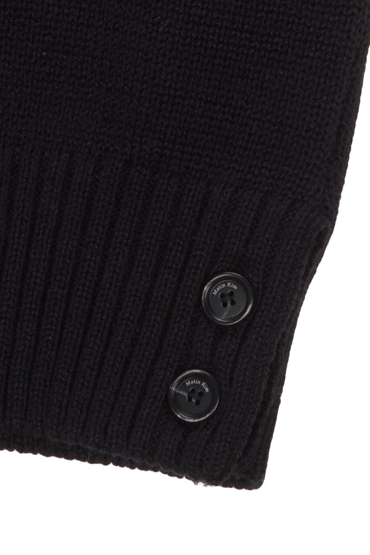 [matinkim] DAMAGE ROUND HALF CARDIGAN IN BLACK