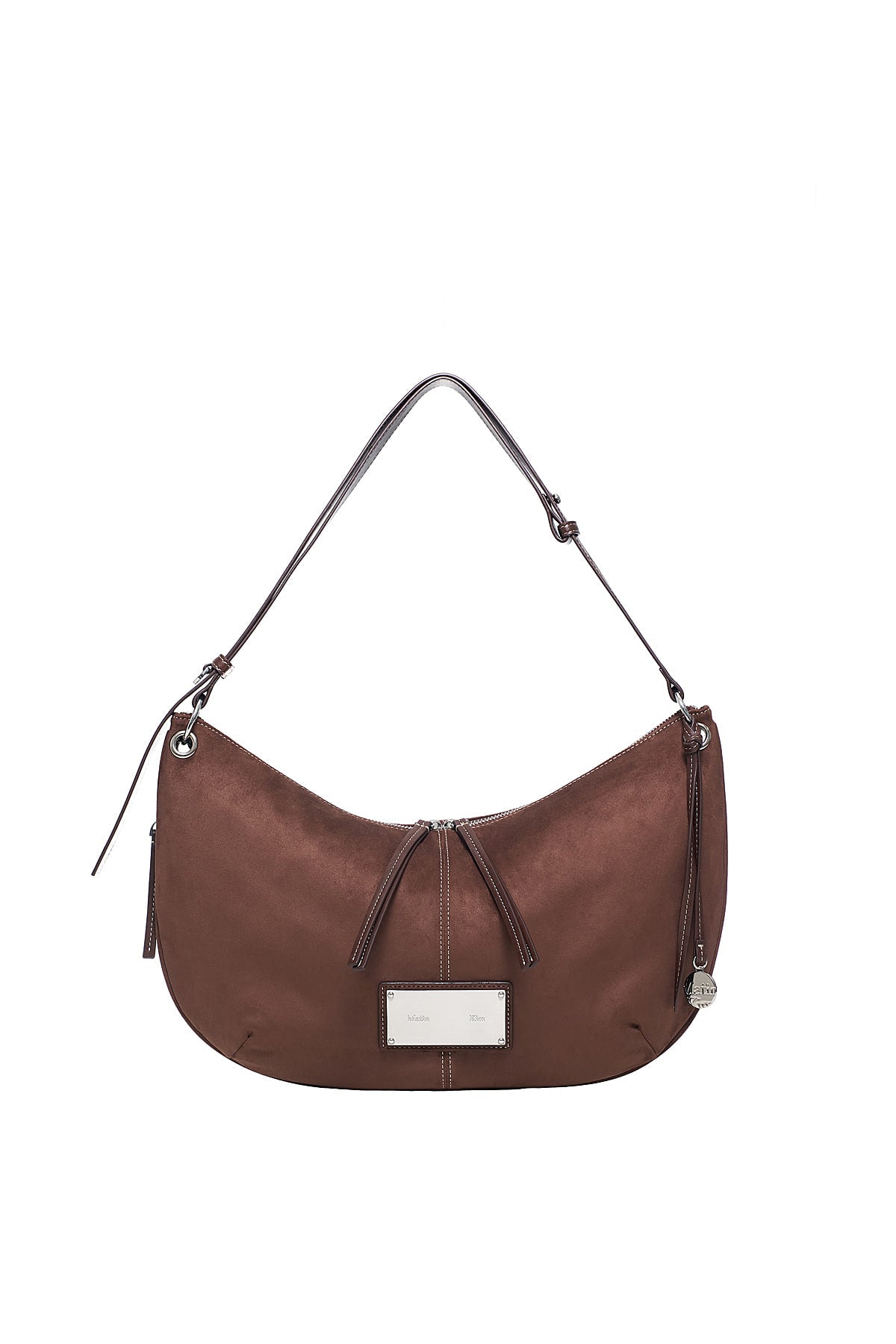 Matinkim Suede Round Hobo Bag IN Brown
