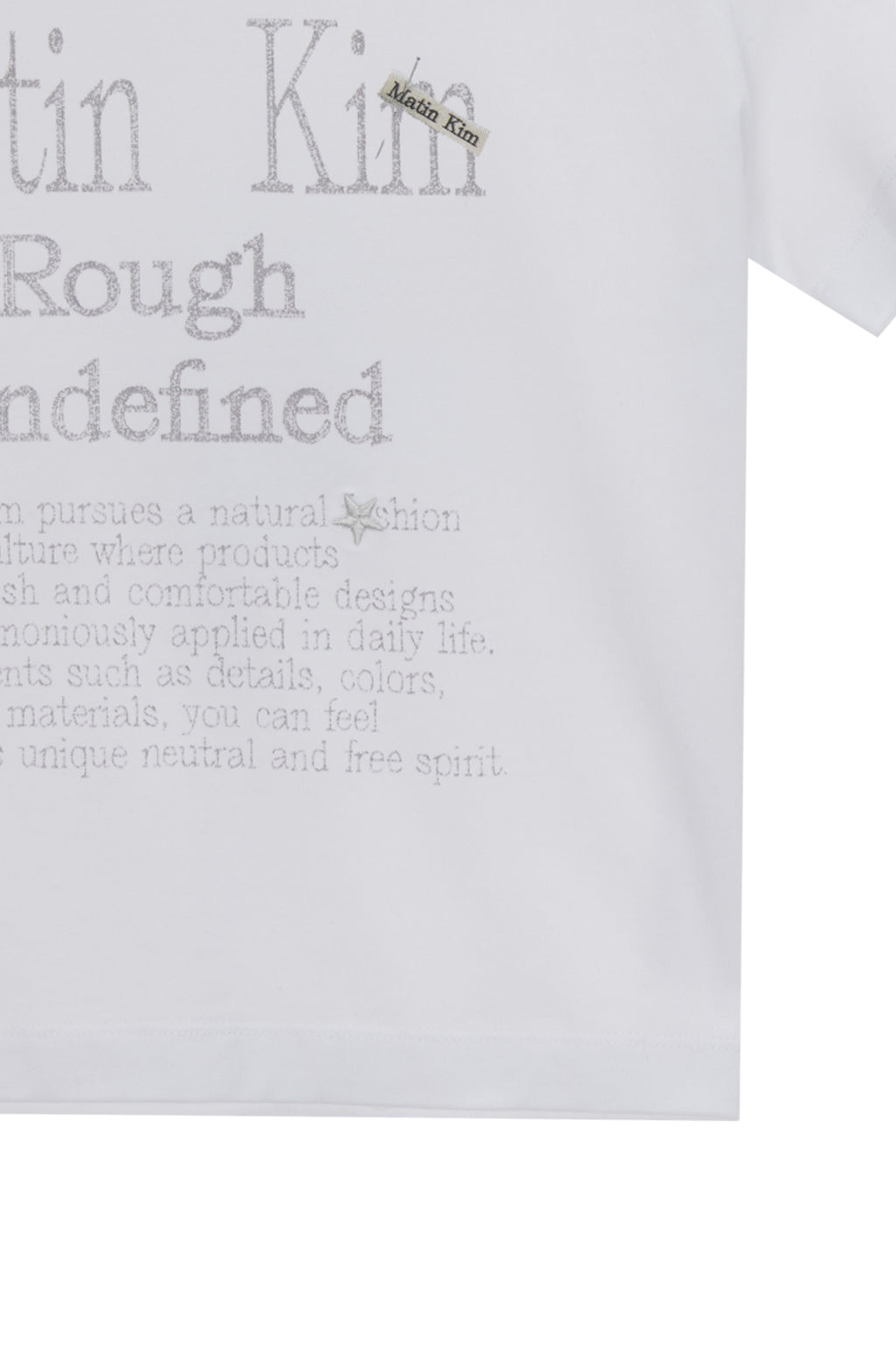 [matinkim] DAZZLE LETTERING CROP TOP IN WHITE