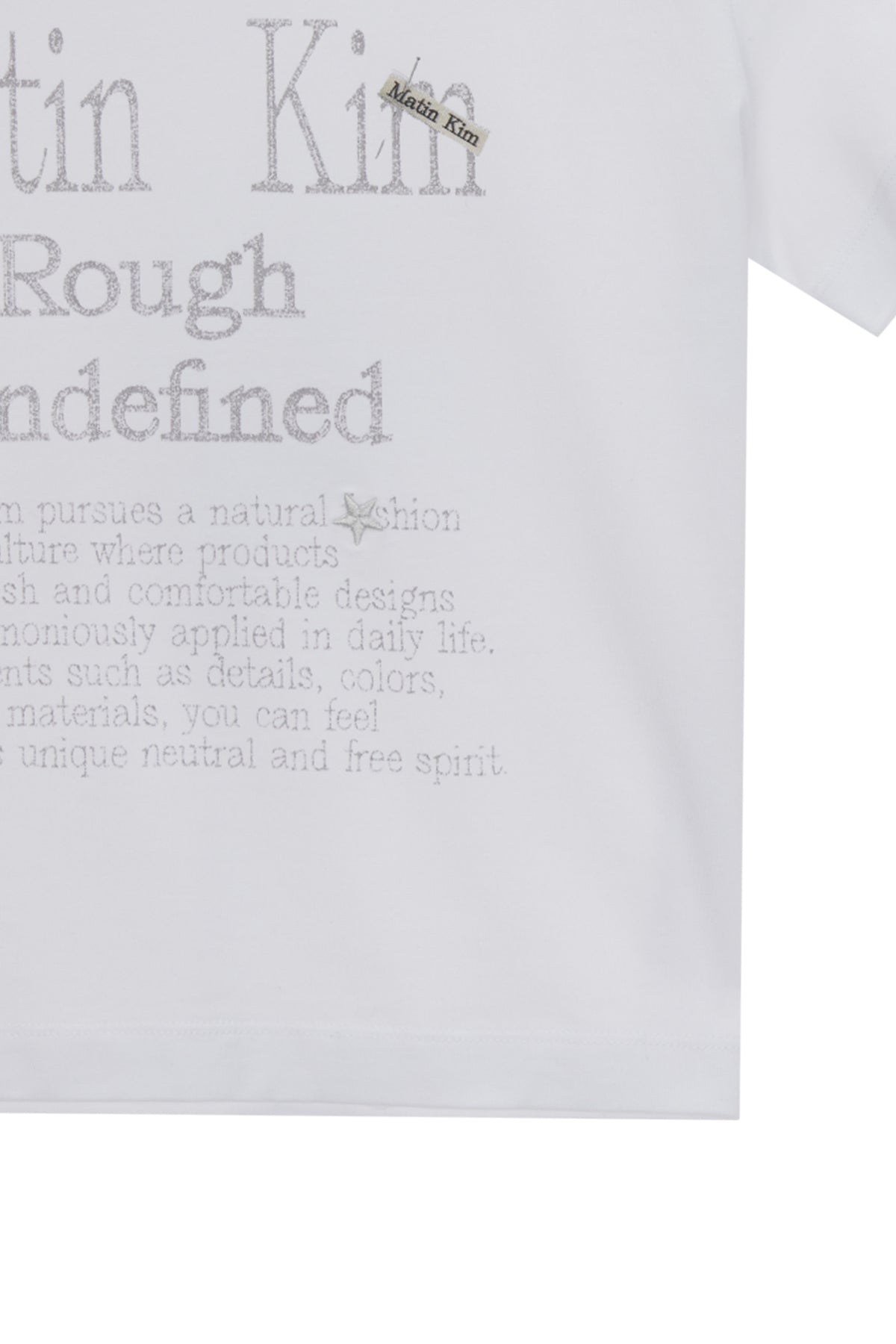 [matinkim] DAZZLE LETTERING CROP TOP IN WHITE