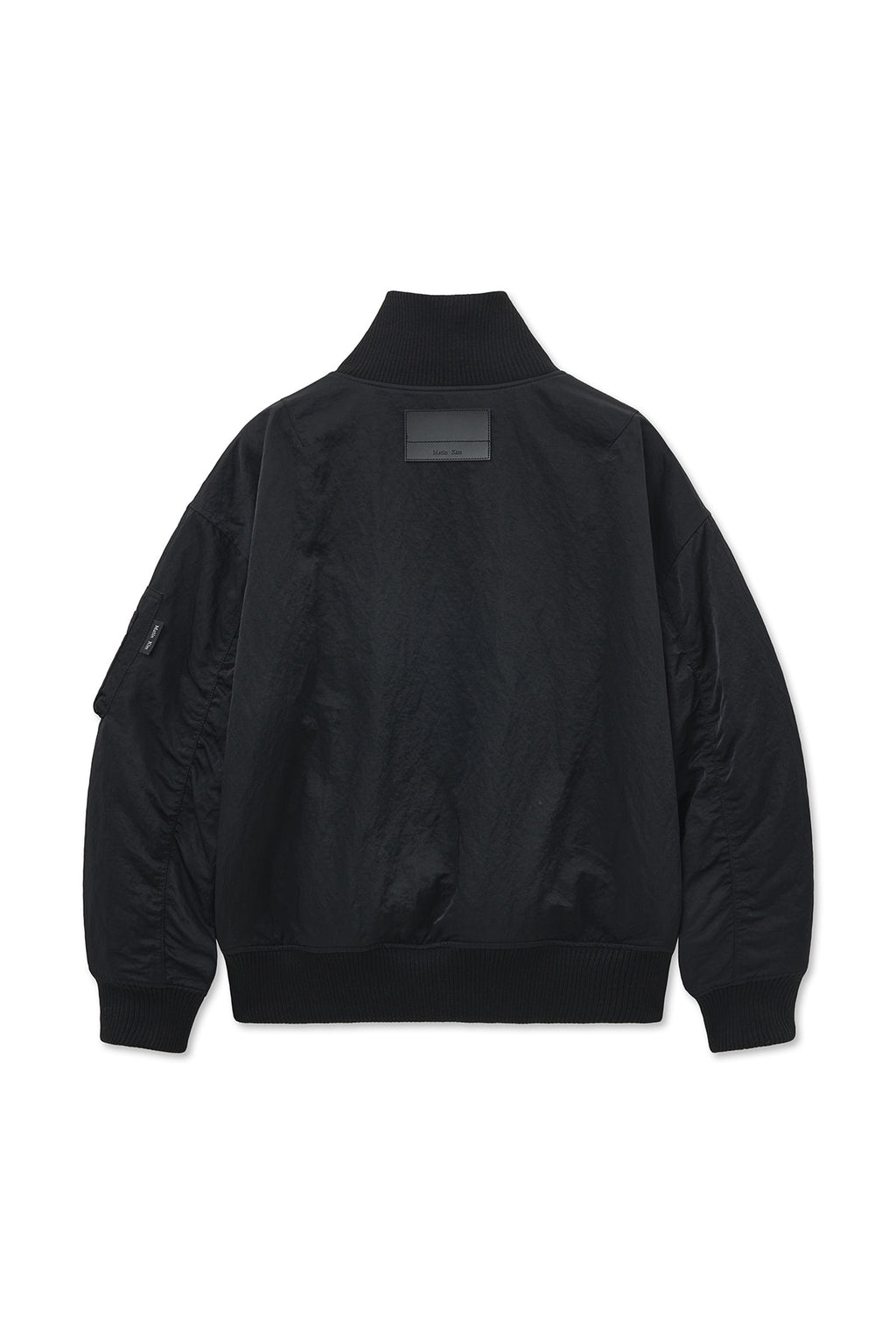 [matinkim] High Neck Button Point Zip UP Jumper IN Black