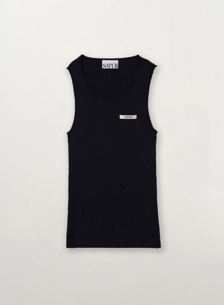 Satur (W) Basic Knit Sleeveless - Black