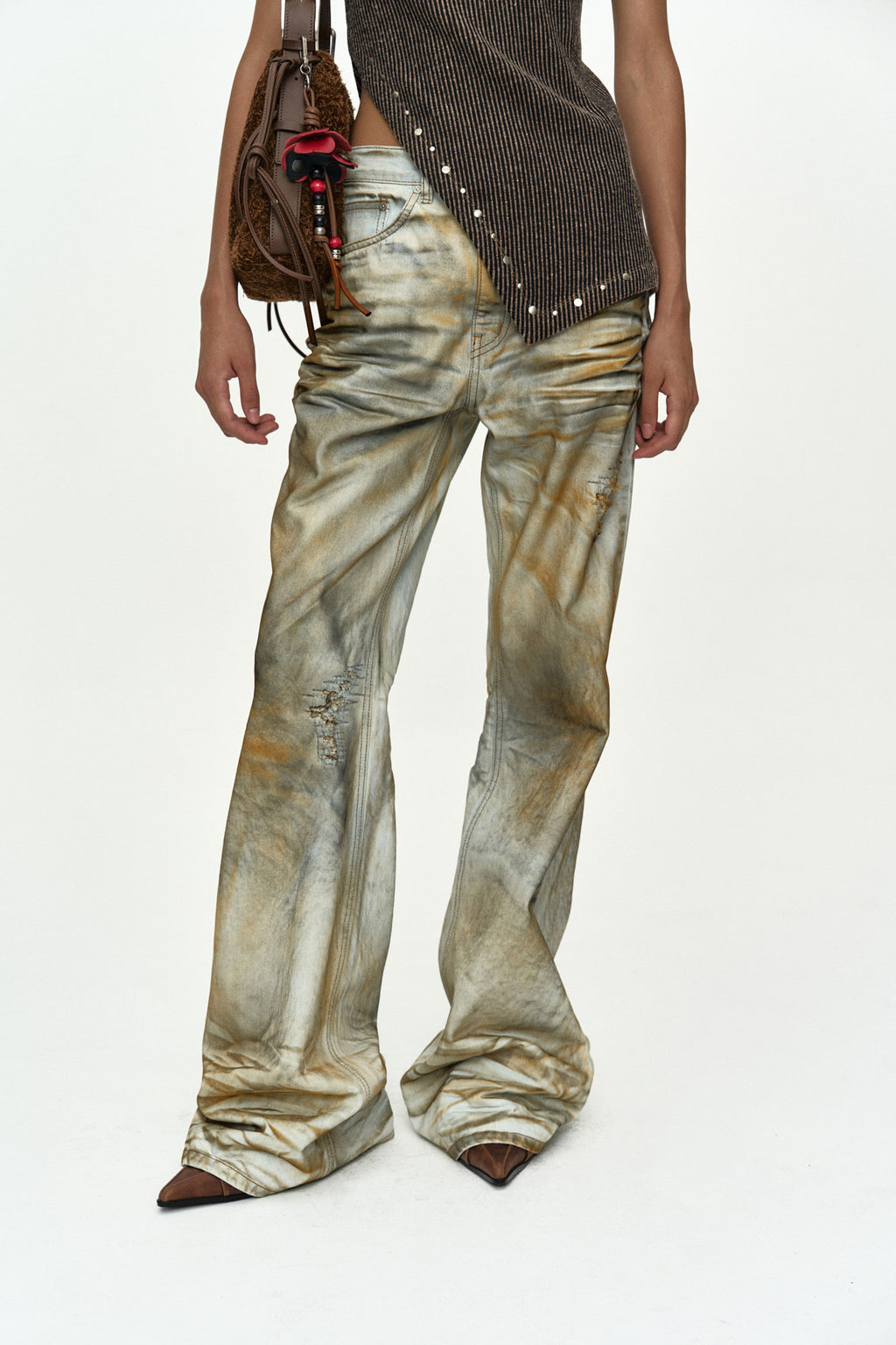 Andersson Bell Spray Bootscut Jeans Blue)