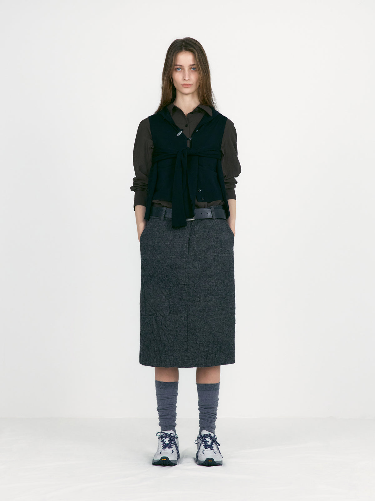 Low Classic Layered Fitted Knit Cardigan Black