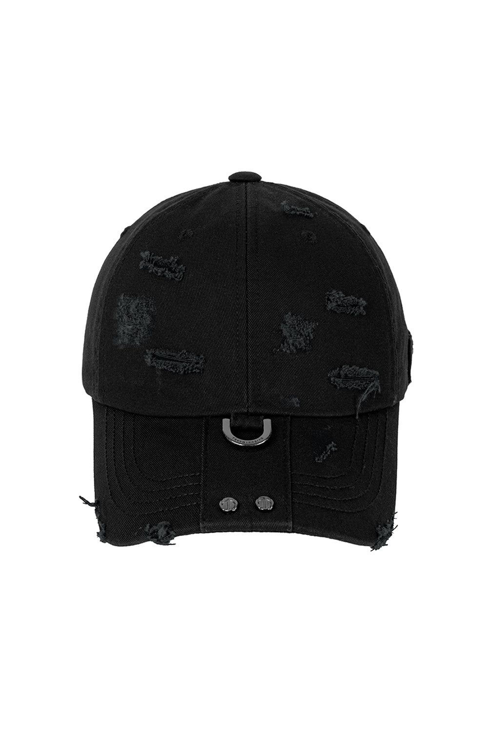 Treemingbird Destroyed Metal Detail Long Strap Cap Black