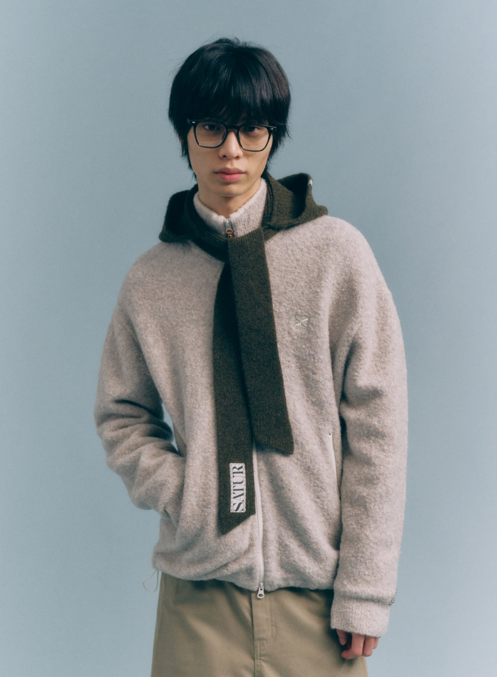 [satur] (W) Knit Balaclava - Khaki