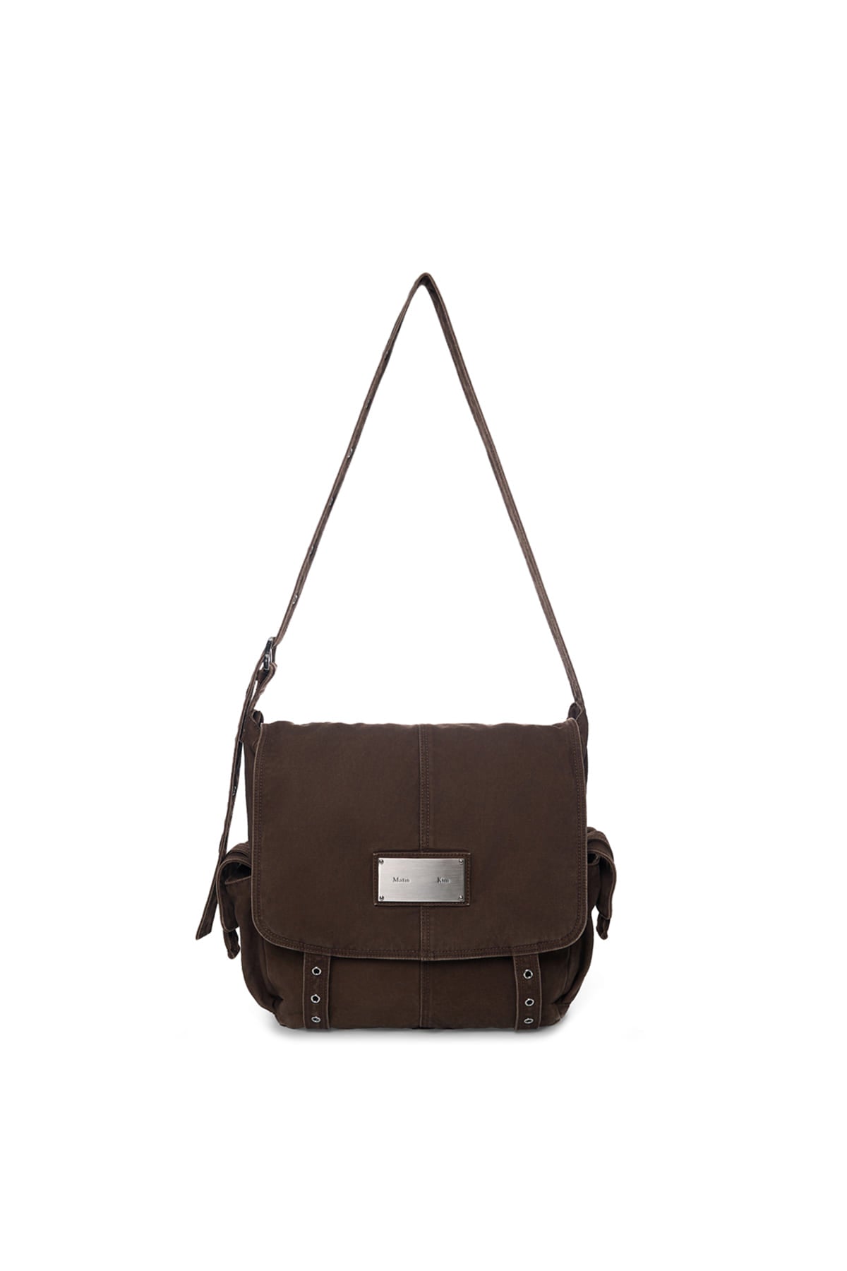 Matinkim Vintage Washed Cotton Messenger Bag IN Brown