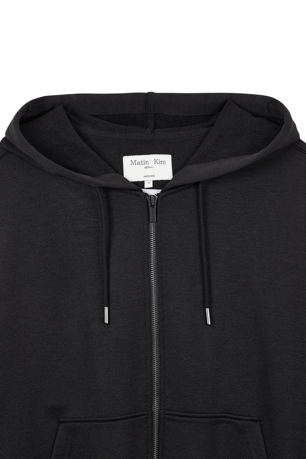 Matinkim Back Logo Glitter Hoody Zip UP For Women IN Black