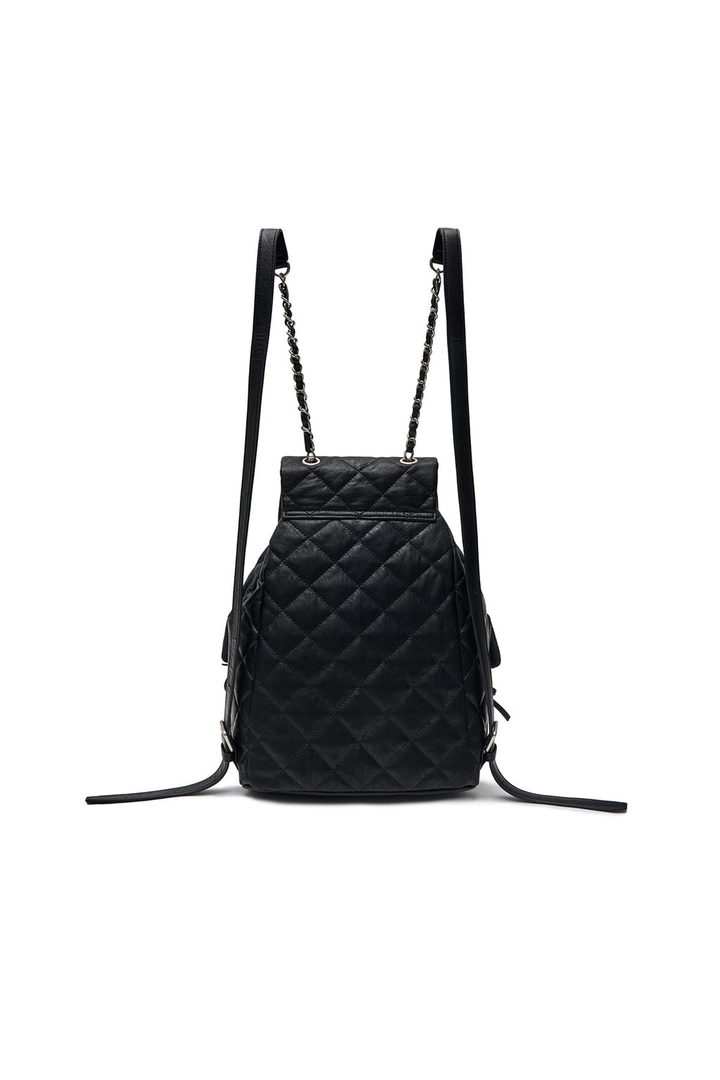 Matinkim Double Pocket Quilting Backpack IN Black