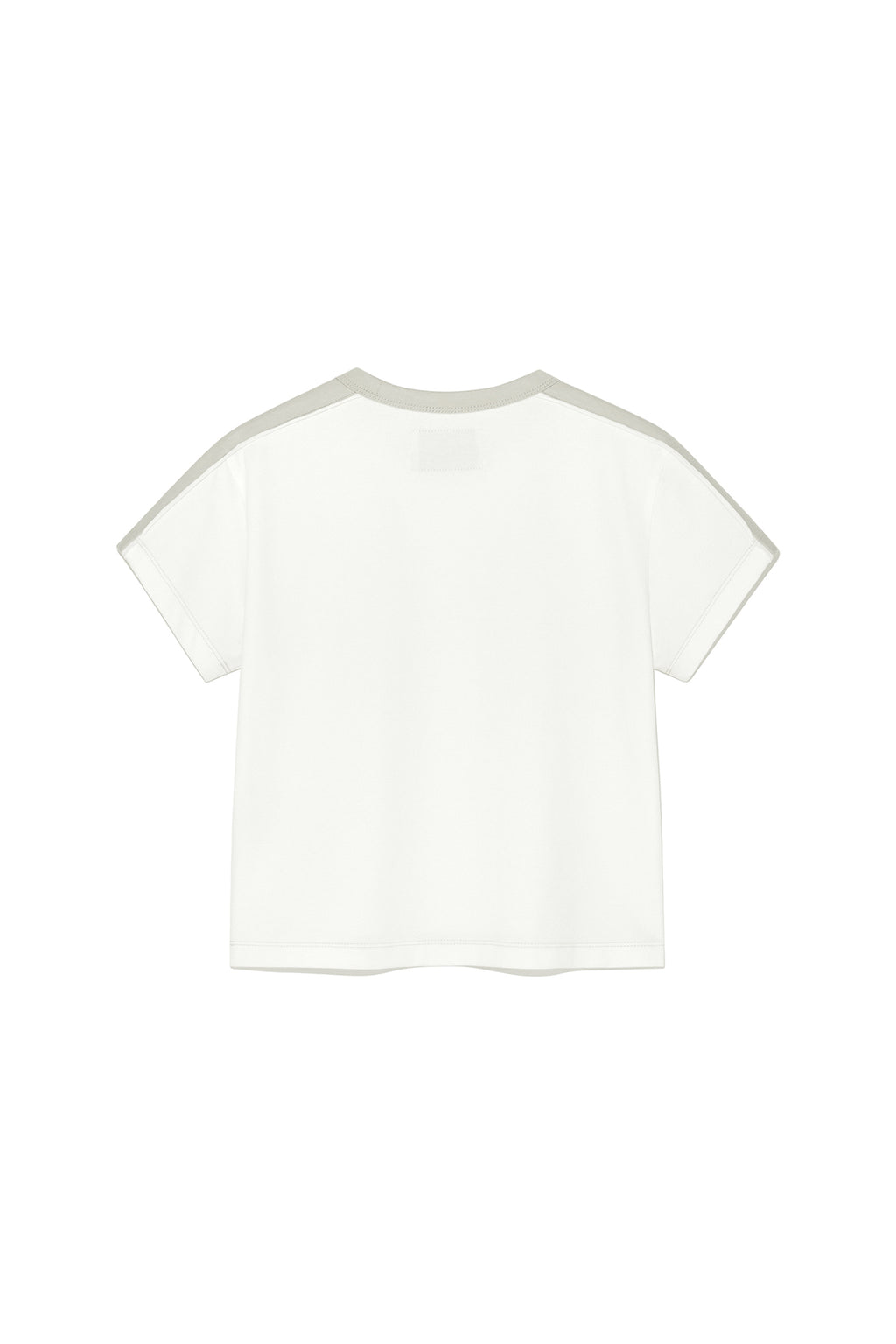 [matinkim] COLOR LINE POINT LOGO CROP TOP FOR WOMEN IN WHITE