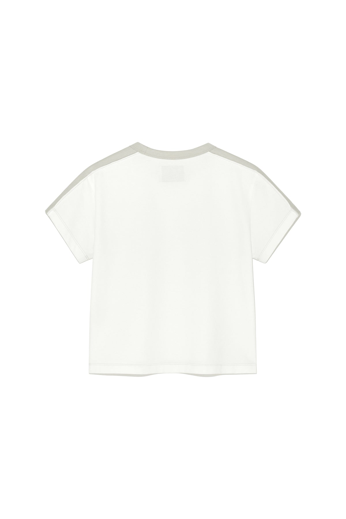 [matinkim] COLOR LINE POINT LOGO CROP TOP FOR WOMEN IN WHITE