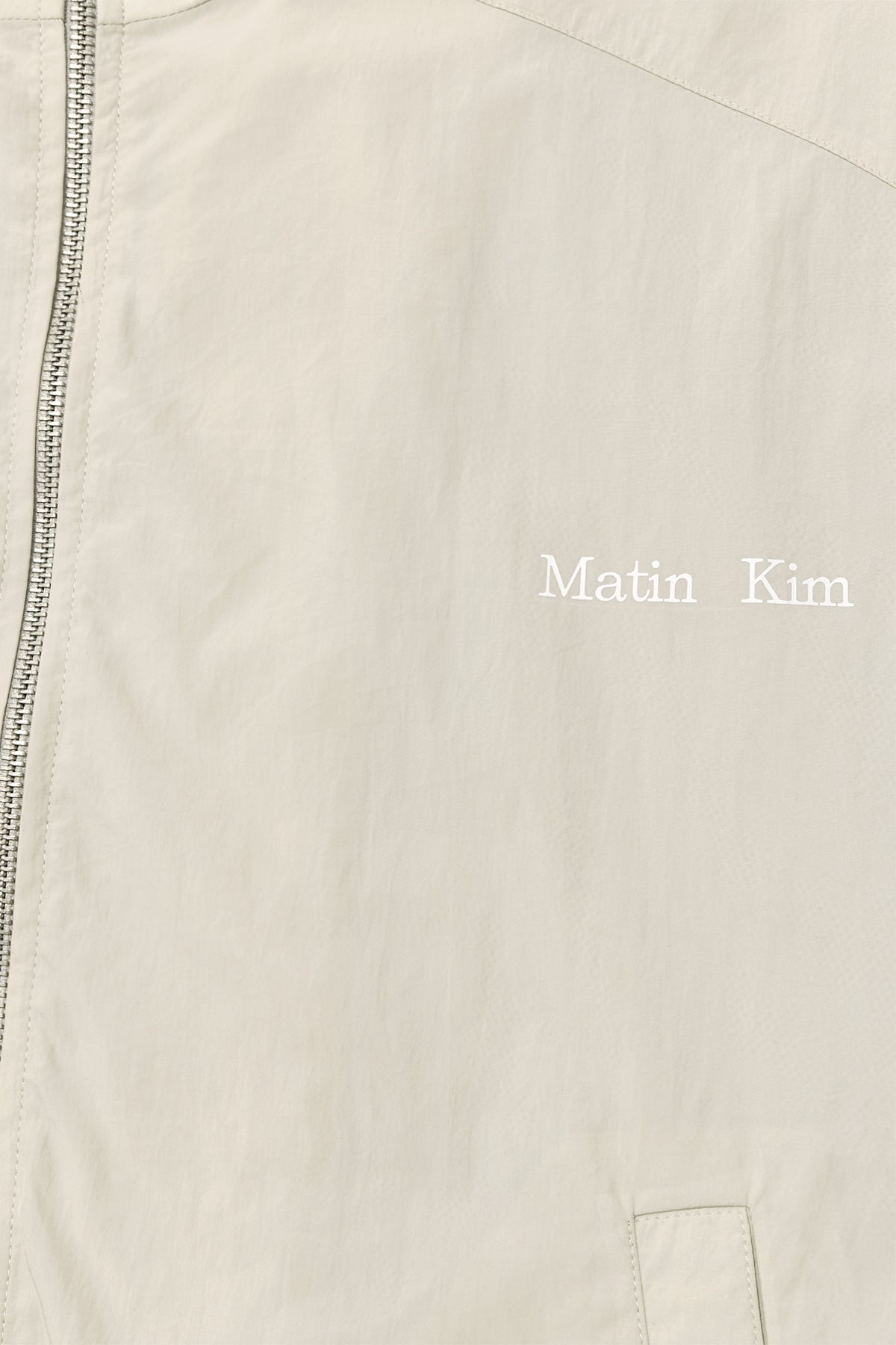 [matinkim] OVERSIZE NYLON LIGHT JUMPER FOR MEN IN LIGHT BEIGE