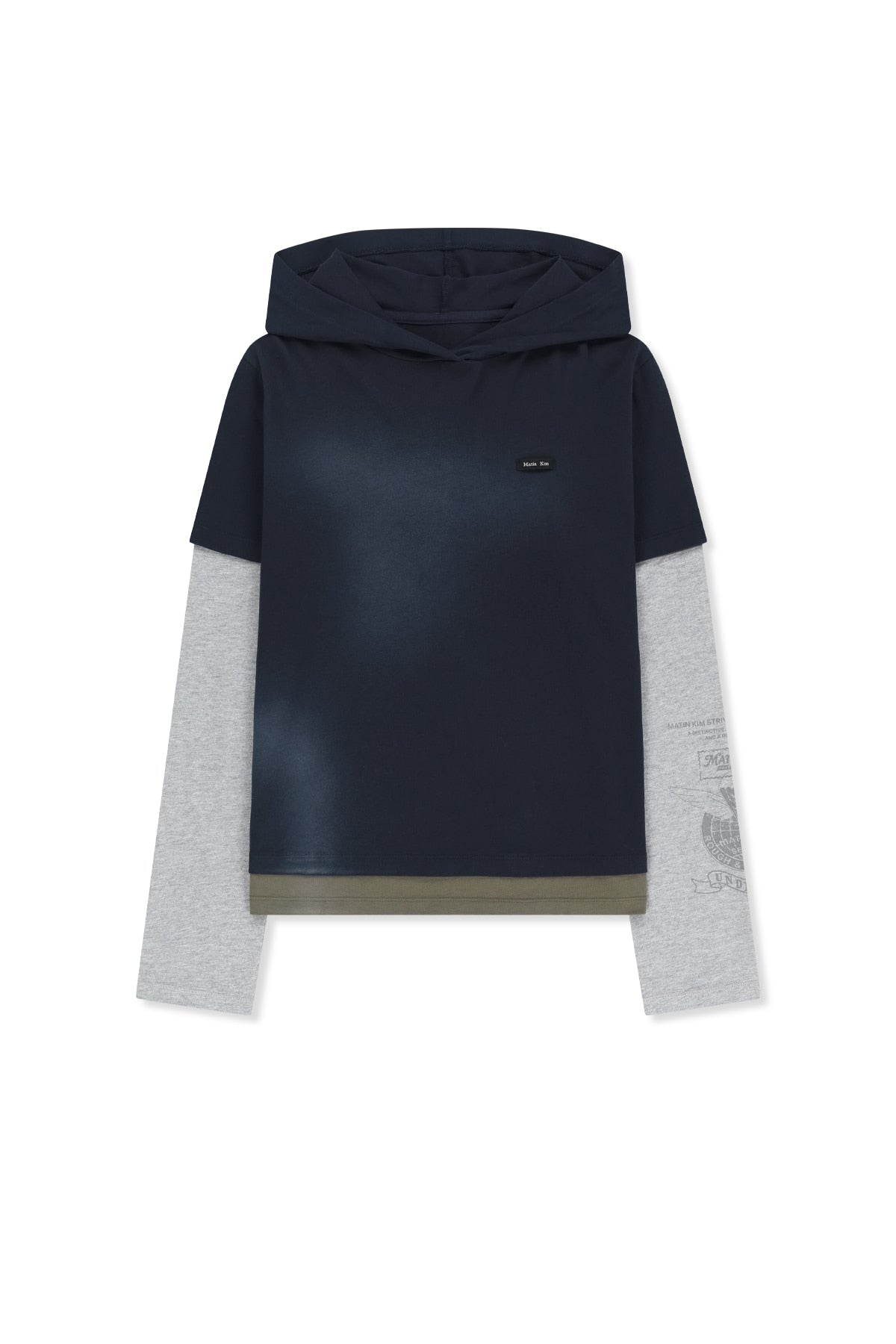 Matinkim Dust Washed Layered Hood Top IN Navy