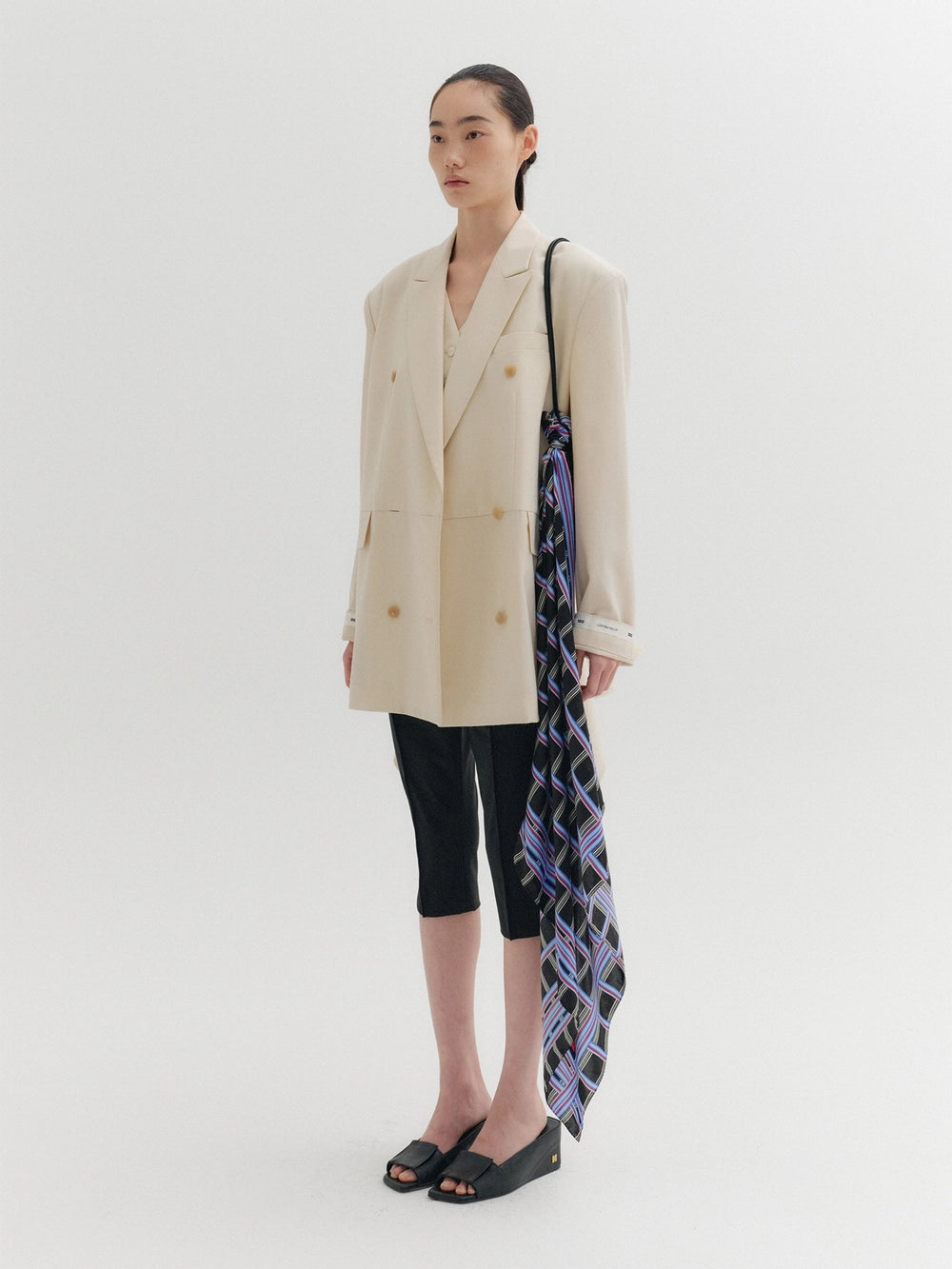 EENK Back Drape Layered Jacket - Ivory