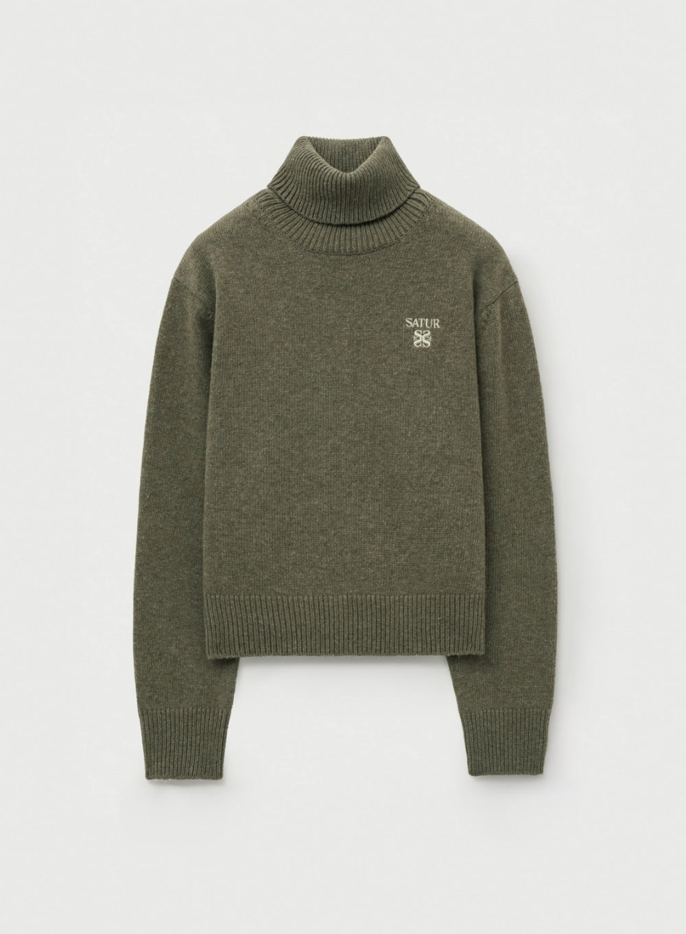 [satur] (W) Classic Turtle Neck Knit - Khaki