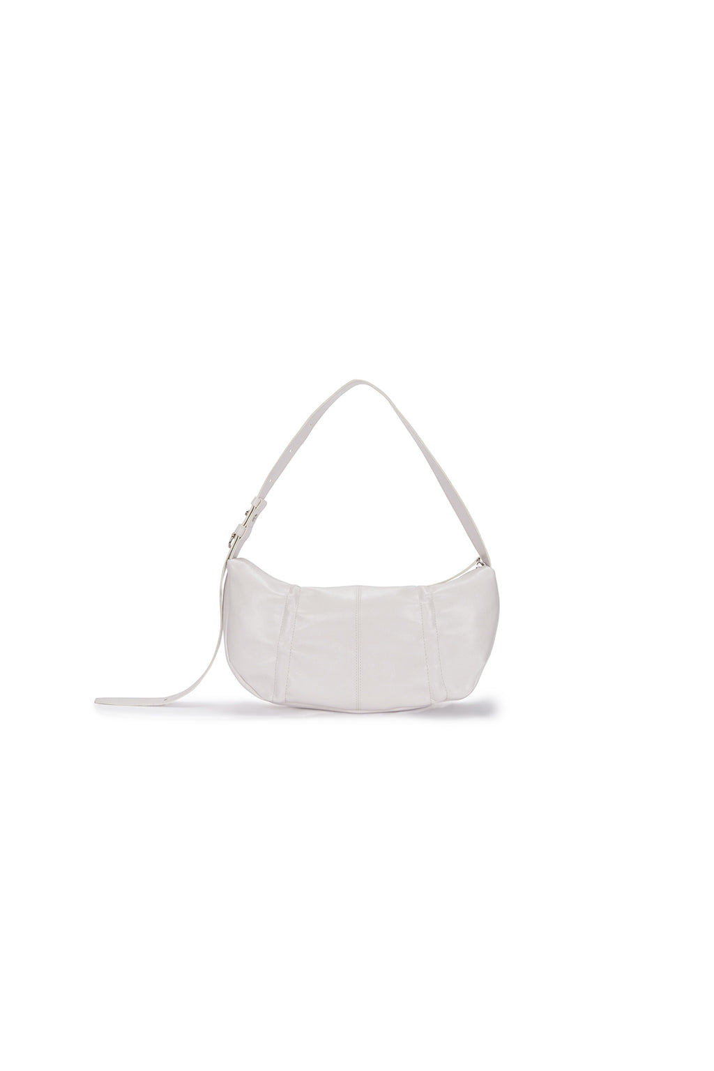 [matinkim] HALF SHIRRING RIBBON ROUND BAG IN IVORY