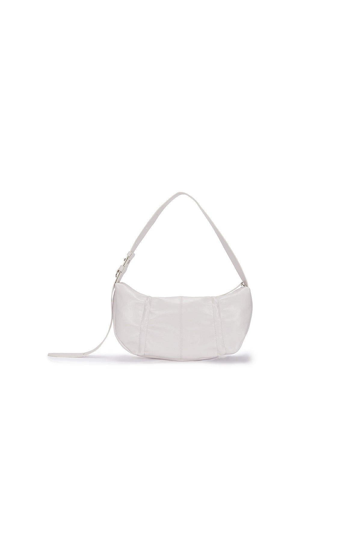 [matinkim] HALF SHIRRING RIBBON ROUND BAG IN IVORY