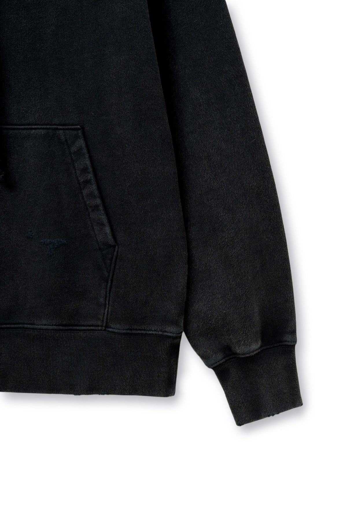 [matinkim] VINTAGE COLOR DYING LOGO HOODY IN BLACK