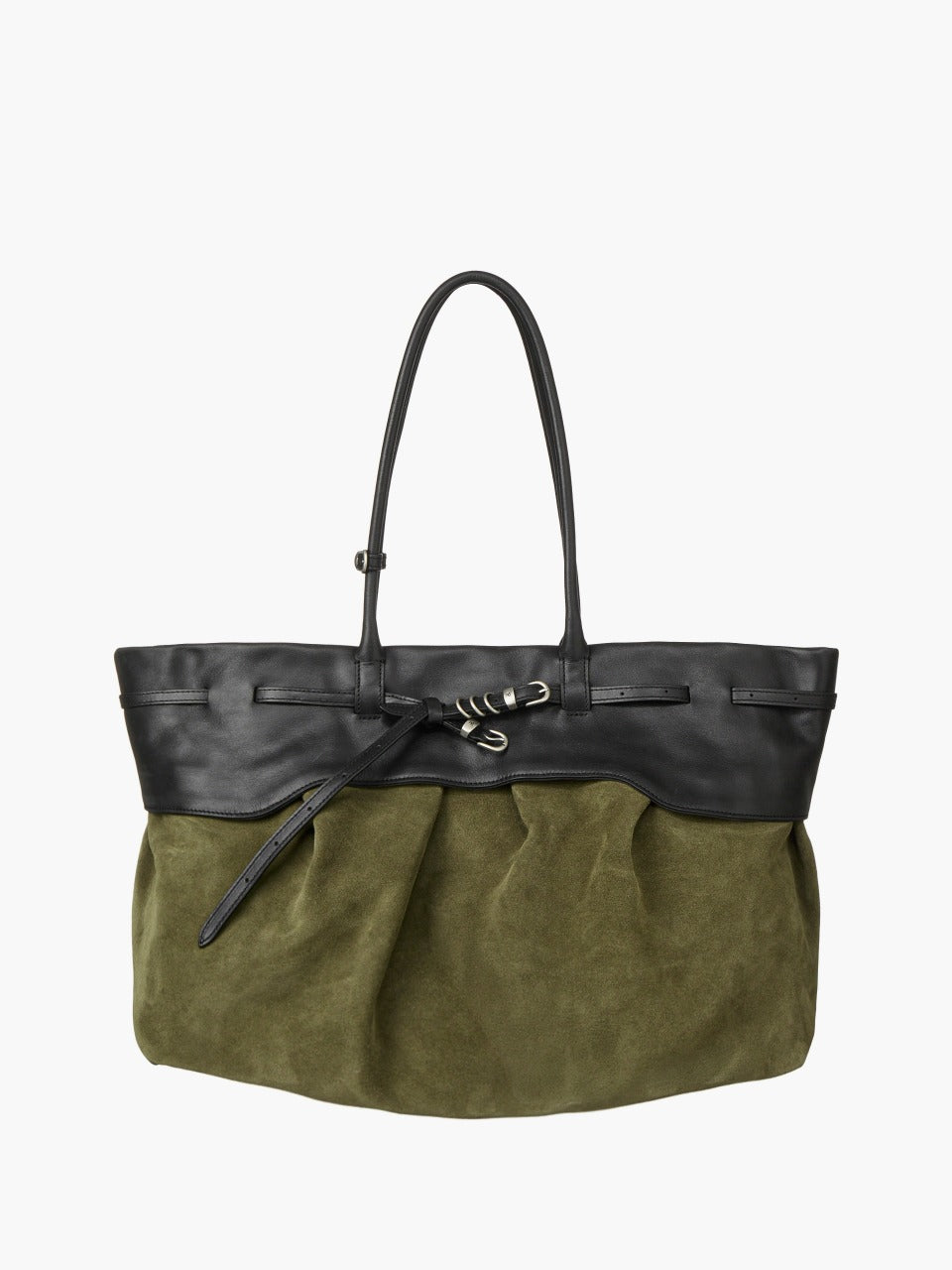 Margesherwood Soft Grandma Layered Bag dark olive suede