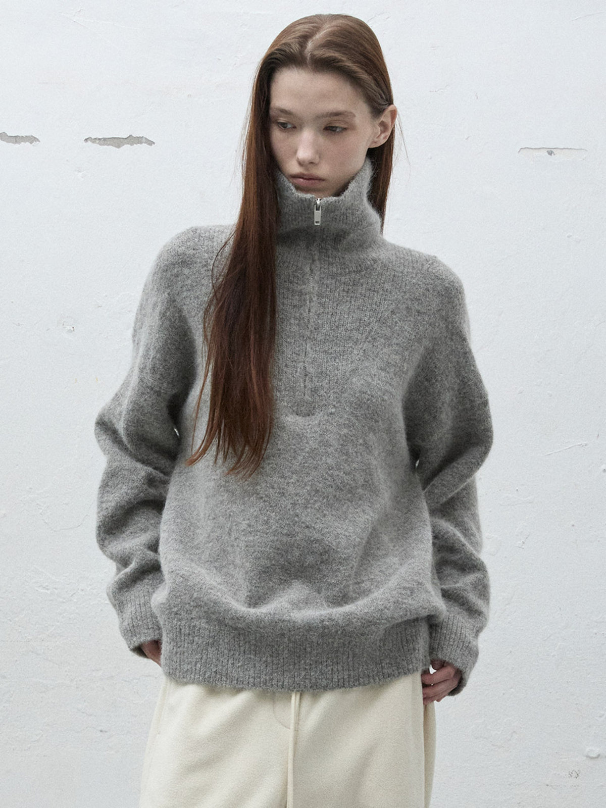 Raive Alpaca Blended Half Zip-up Knit