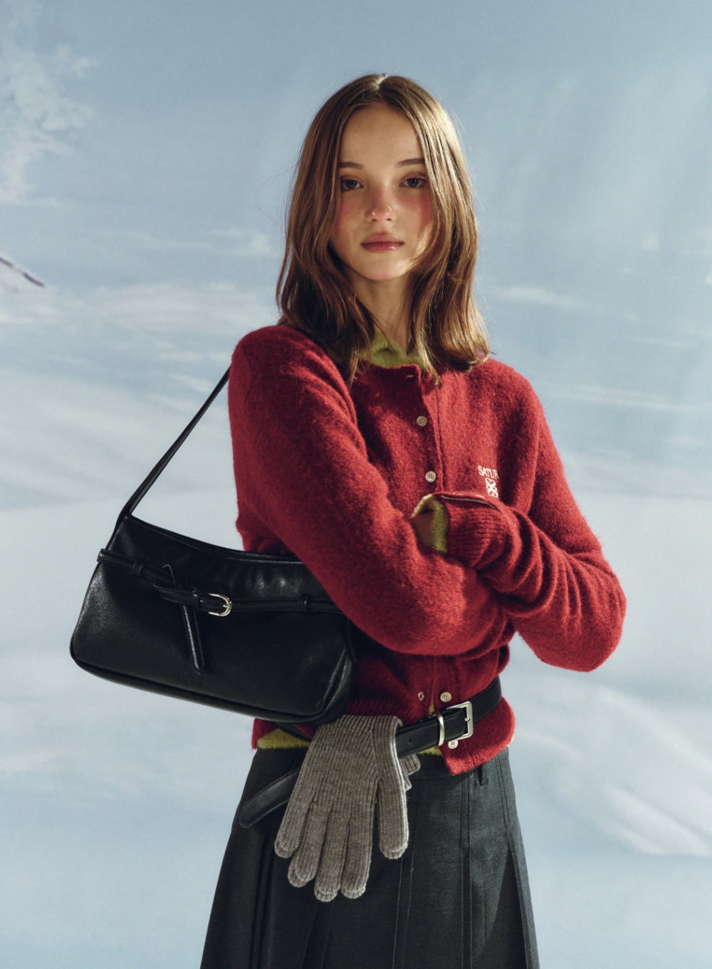 [satur] Belt Mini Shoulder Bag - Black