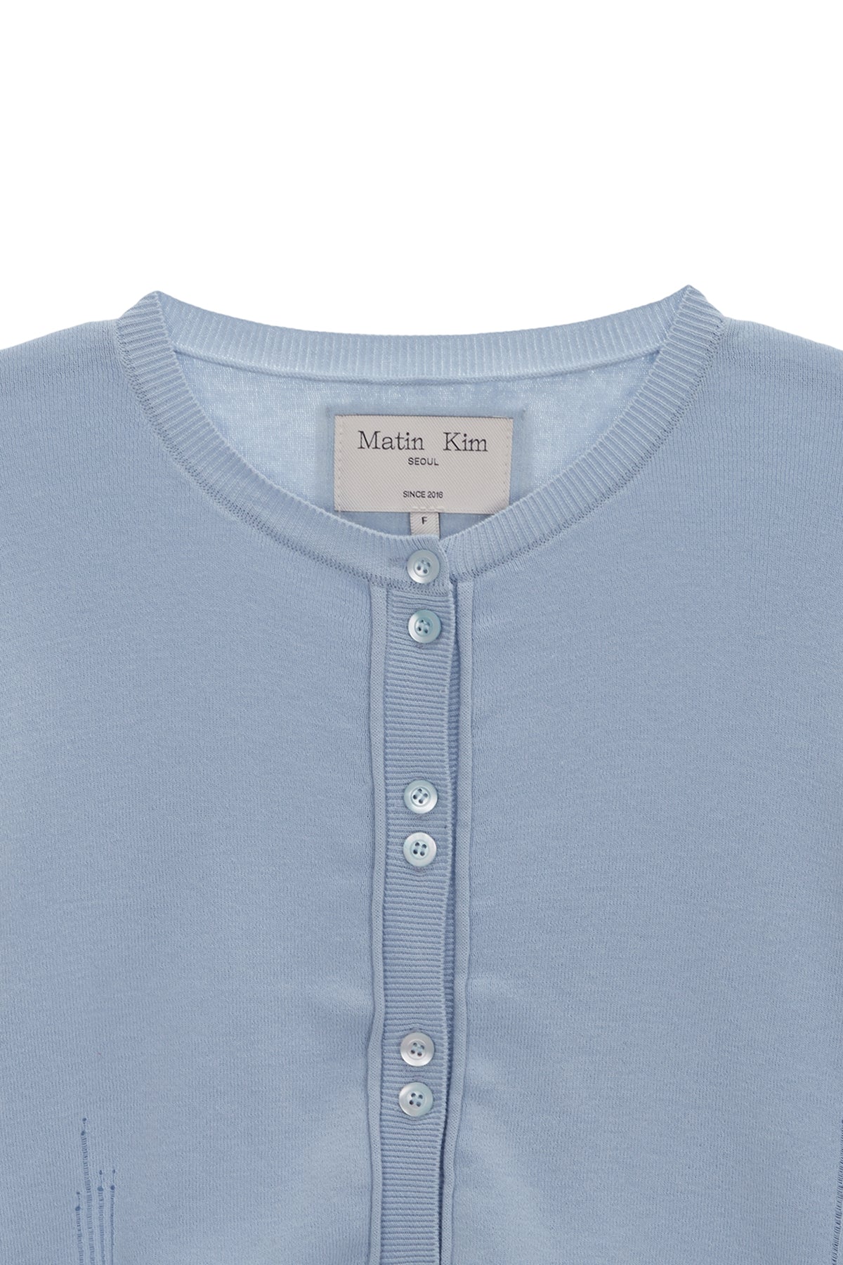 Matinkim Three Quarter Sleeve Round Cardigan IN Sky