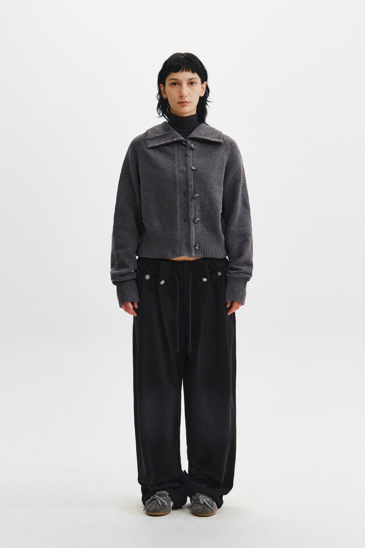 Matinkim Snap Tuck Washed Sweatpants IN Black