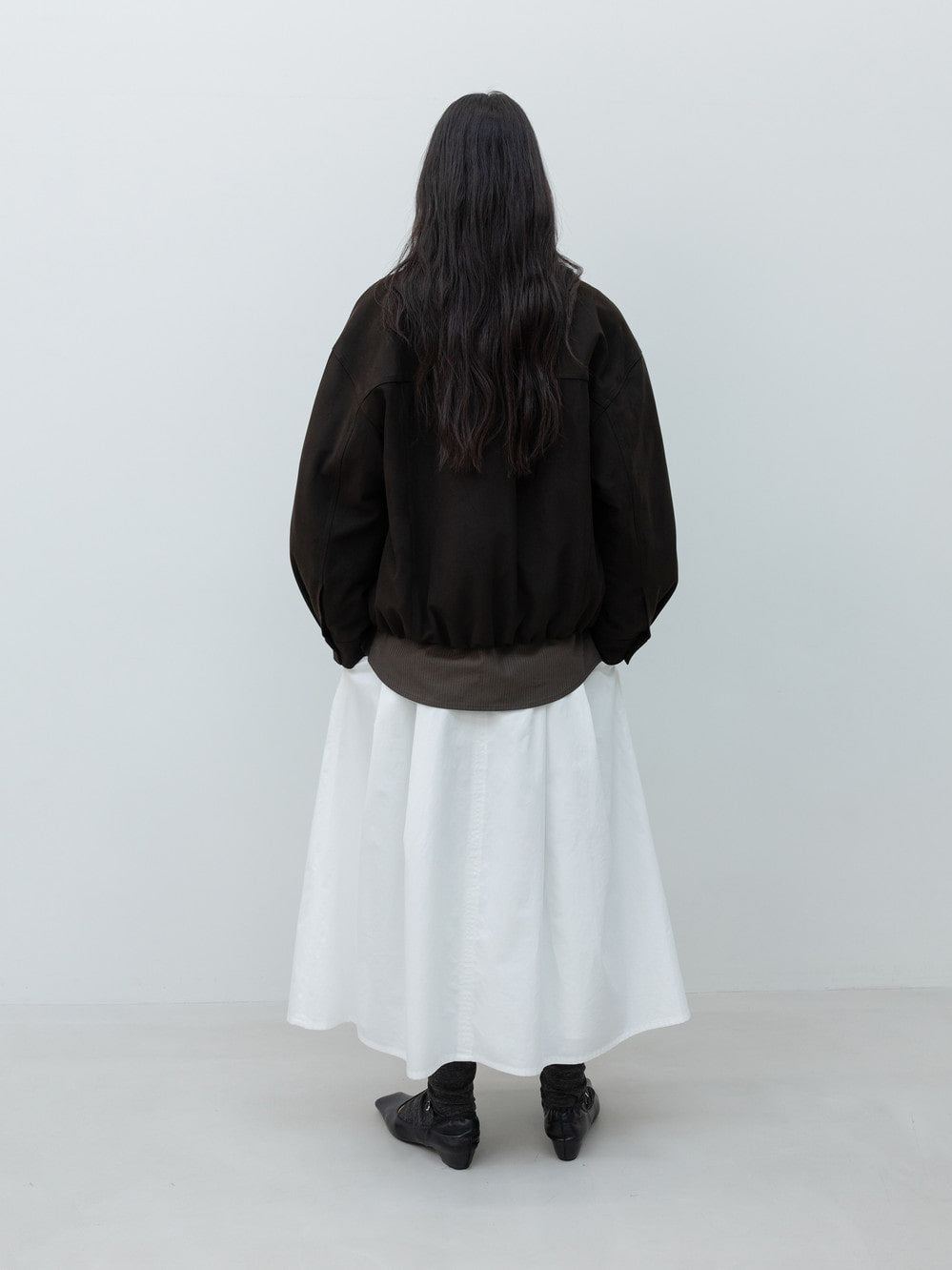 Low Classic Tucked Maxi Cotton Skirt White