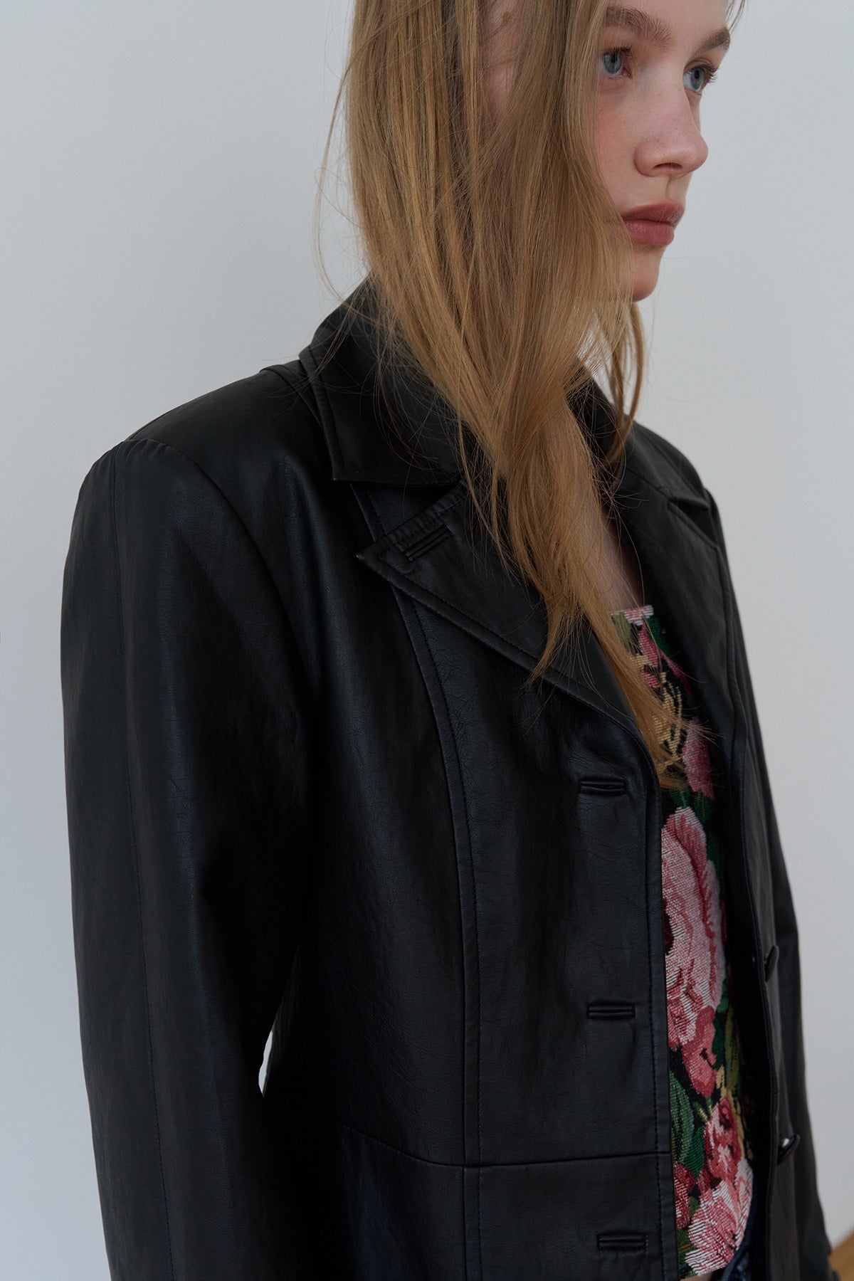 Overdueflair Vintage Tailored Leather Coat Black