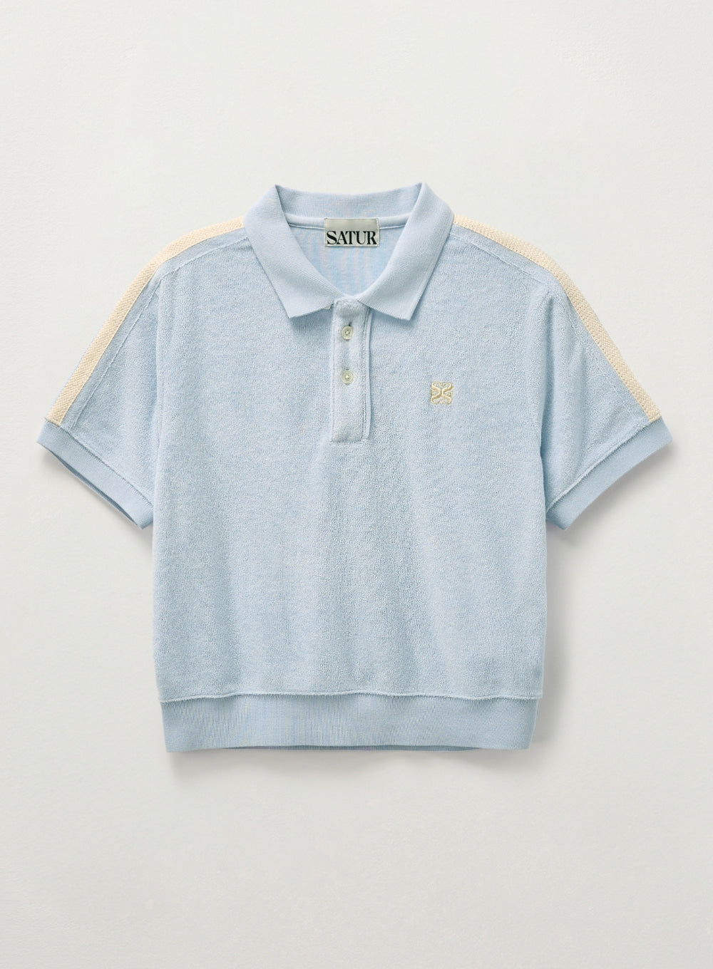 [satur] (W) Lawton Terry Pique Polo T-Shirt - Sky Blue