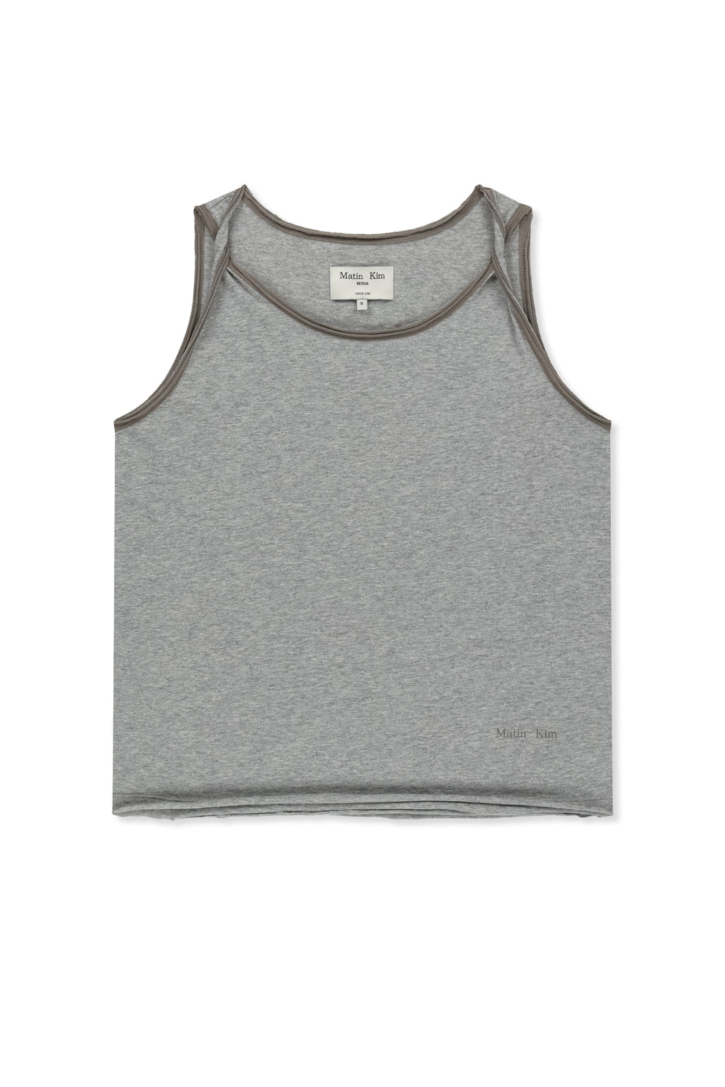 Matinkim Twist Shoulder Sleeveless Top IN Grey
