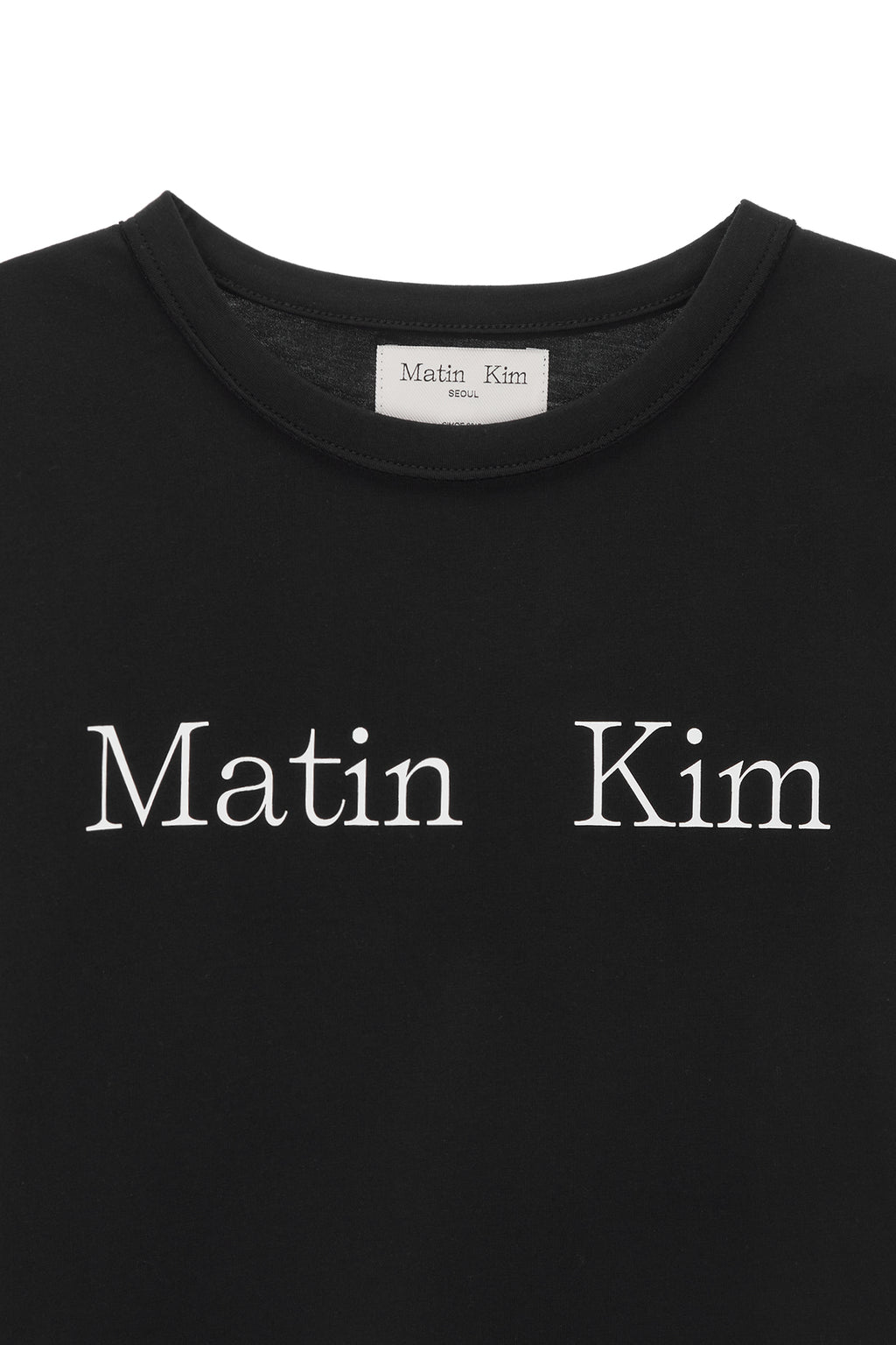 [matinkim] LOGO CROP TOP IN BLACK