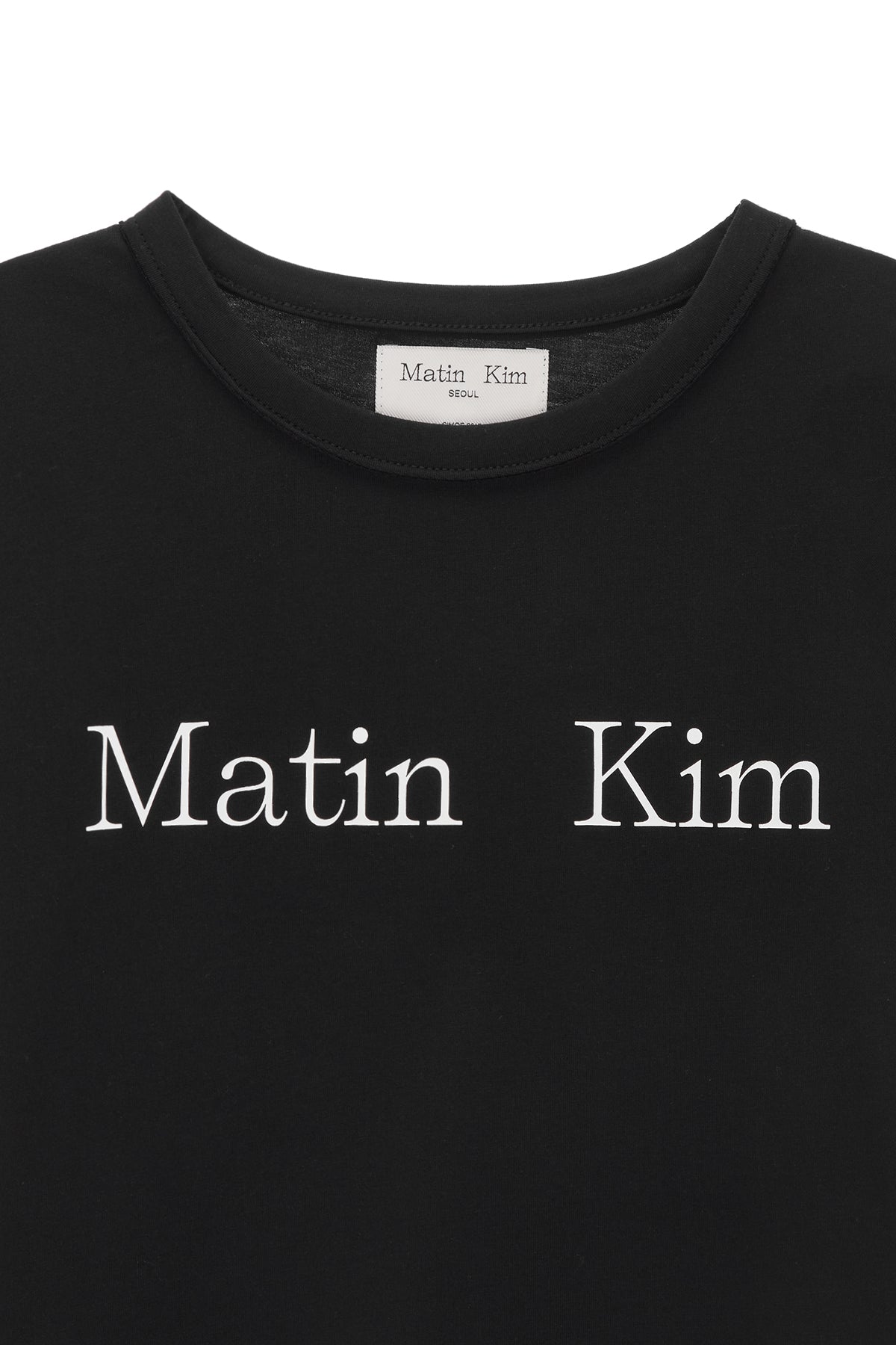 [matinkim] LOGO CROP TOP IN BLACK