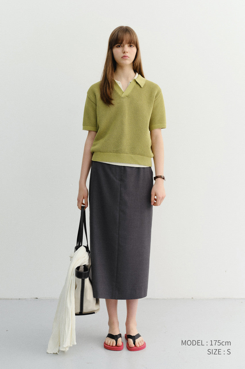 Dunst Unisex Chunky Polo Knit Olive