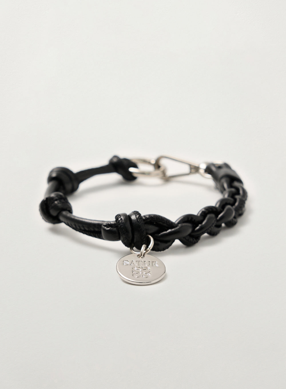 [satur] Synthetic Leather String Keyring - Black