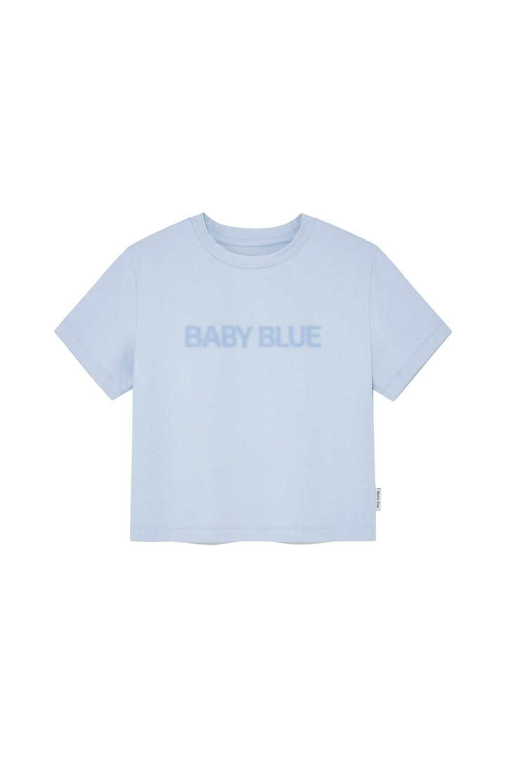 Matinkim Color Name Printing Top IN Light Blue