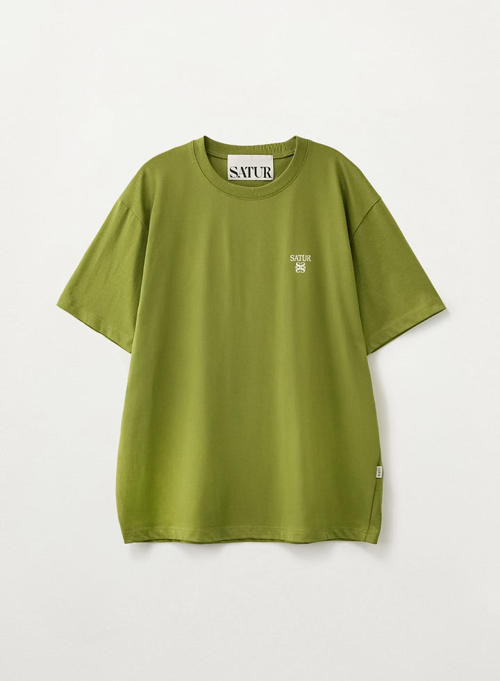 Satur Loren Classic Logo T-Shirt - Olive Green